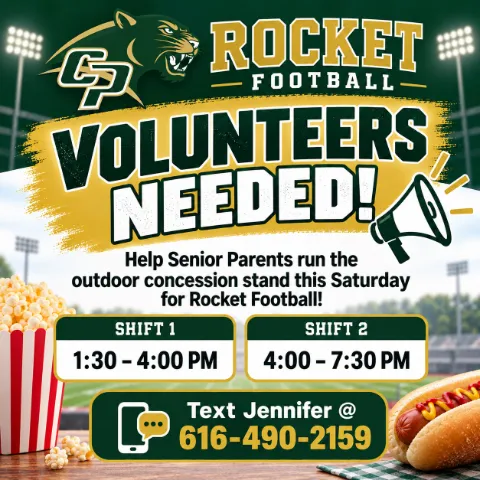 Flyer for rocket concession volunteering