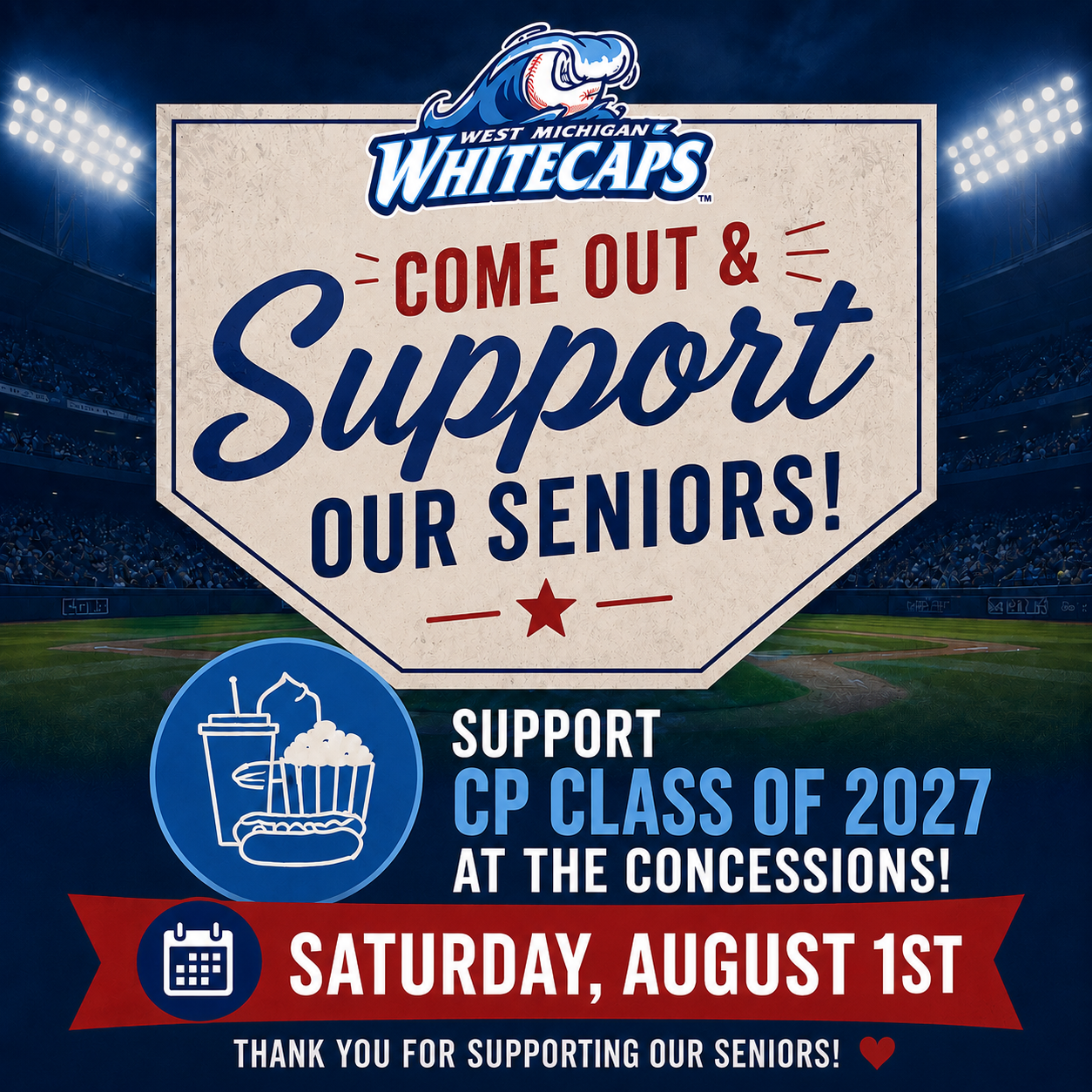 Picture 1 for Whitecaps Concessions Tonight!